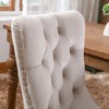 CAVINAS Modern High Back Tufted Solid Wood Dining Chair, Velvet Upholstered Seating for Dining with Nailhead Trim (set of 2) - 4 of 4