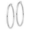 Black Bow Jewelry 3mm, Sterling Silver, Classic Round Hoop Earrings - 55mm (2 1/8 Inch) - 2 of 4