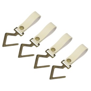 Unique Bargains PU Leather Home Camping Multipurpose S Hooks and Hangers 4 Pcs - 1 of 4