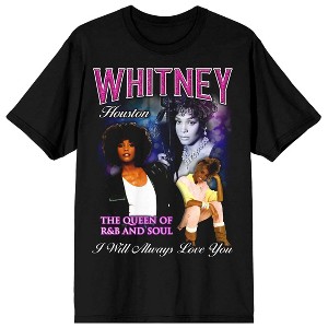 Whitney Houston The Queen Screen Print Men's Black T-shirt - 1 of 3