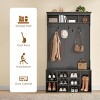 SEVOBAL Freestanding Coat Racks Hall Tree with Bench and Shoe Storage, Versatile Entryway Organizer for Mudroom, Black, 15.8"*39.4"*70.9" - 4 of 4