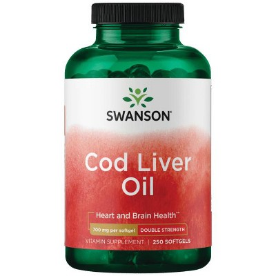 Swanson Cod Liver Oil - Double Strength 700 mg 250 Softgels.