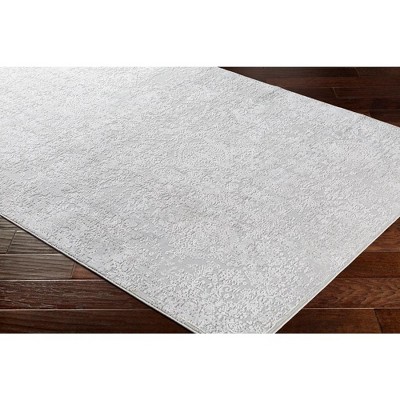 Ximena Light Gray Round Wool and Viscose Area Rug