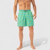 Anna-Kaci Active Men's Tropical Print Swim Trunks with Elastic Waistband and Side Pockets - 2 of 4