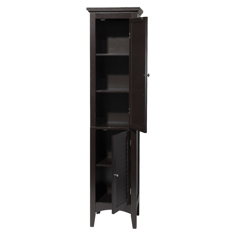 Slone Two Door Shuttered Linen Cabinet - Elegant Home Fashion, 4 of 16
