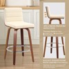 Bekrvio 26" Counter Height Bar Stools - PU Leather Swivel, L Shape Back, Upholstered, Mid-Century Modern Chairs for Kitchen Counter Island - 4 of 4