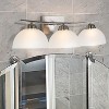 Yosemite Home Decor 107-3V-AWSS 3-Lights Bathroom Vanity with White Glass, Satin Steel - 3 of 4