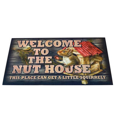 Collections Etc Welcome to the Nut House Funny Squirrel Doormat 1'6"x2'6"