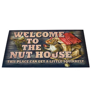 Collections Etc Welcome to the Nut House Funny Squirrel Doormat 1'6"x2'6" - 1 of 2