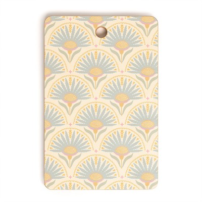 Iveta Abolina Fan Florals Yellow Cutting Board - Rectangle