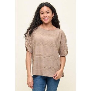WEST K Women's Cora Dolman Sleeve Crochet-Inspired Blouse - 1 of 4