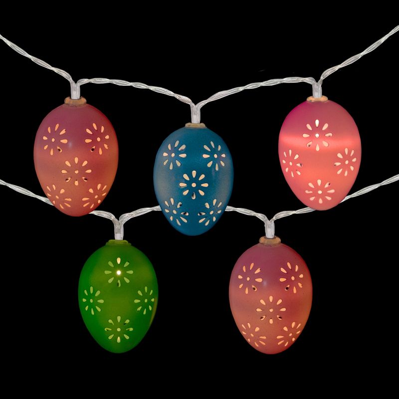 Northlight 10-Count Multi-Color Easter Egg LED String Lights, 4.5ft, Clear Wire, 2 of 5
