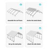 Metal Carport, Heavy Duty Carport with Steel Roof, Reinforced Frame, Outdoor Garage Car Shelter Shade for 2 Cars, Boats and Truck - 3 of 4