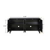 SEVOBAL Utility Storage Cabinets Carved Flower Door Large Storage Cabinet with Metal Handles, Black, 62.99"*15.75"*32" - 2 of 4