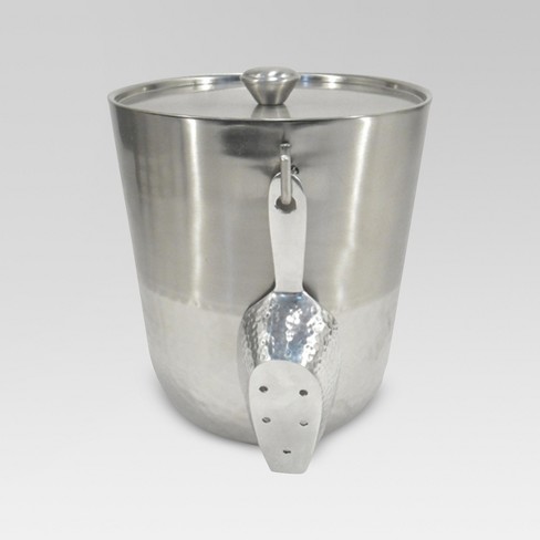Hammered Metal Ice Bucket with Ice Scoop - Threshold™ - image 1 of 2
