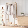 Wood Clothes Rack with Storage Shelf - Freestanding Garment Rack for Hanging Clothes, Coats, Skirts, Shoes & Plants - Ideal for Living Room, Balcony - 3 of 4