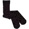 Memoi Girls Opaque "Flower Garden" Flocked Tights Black - 3 of 4