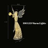 LuxenHome 5Ft Angel Playing Gold Trumpet Outdoor Holiday Decoration with Lights White, Sliver, Gold - 2 of 4