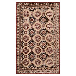 Navy/Rust Abstract woven Accent Rug - (3
