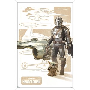 Trends International Star Wars: The Mandalorian Season 3 - N1 Starfighter Framed Wall Poster Prints - 1 of 4