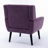 Gulches Modern Purple Velvet Accent Chair   Upholstered Seat with Solid Wood Black Legs, 250LBS Capacity for Living Room Bedroom Home Office - 2 of 4