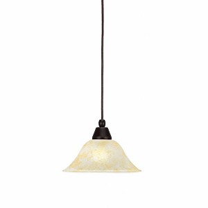Toltec Lighting Any 1 - Light Pendant in  Dark Granite with 10" Amber Marble  Shade - 1 of 1