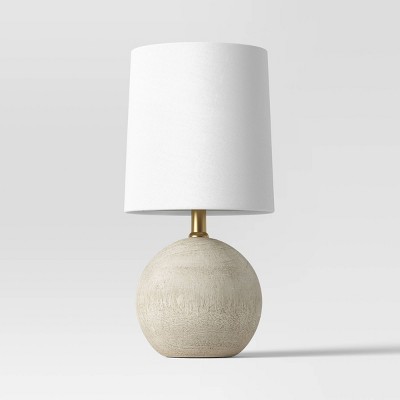 Wooden Mini Table Lamp with Circle Base White (Includes LED Light Bulb) - Threshold™