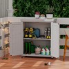 MOEPISY Potting Bench with Storage Cabinet and Metal Table Top for Outdoor Patio, Outdoor Work Station Table - 2 of 4