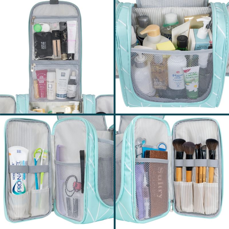 PAVILIA Toiletry Bag Travel Women Men, Hanging Water Resistant Makeup Accessories Cosmetic Organizer Large Essential Kit, 4 of 8