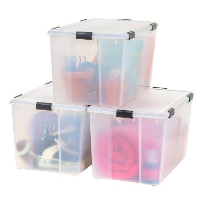 Iris Usa 4pack 32qt Weatherpro Airtight Plastic Storage Bin With Lid And  Seal And Secure Latching Buckles : Target