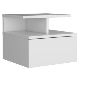 FONTOI Floating Nightstand with Drawer&Open Top Shelves, End Table for Living Room, Bedroom - 1 of 4