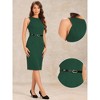 INSPIRE CHIC Women's Belted Round Neck Sleeveless Casual Office Sheath Dress - 2 of 4
