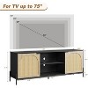 Homhougo TV Stands for Living Room, Tv Console Entertainment Center with Storage, Tv Stand for 75 inch TV with Adjustable Shelf & Rattan Door, Black - 2 of 4