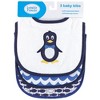 Luvable Friends Baby Boy Cotton Drooler Bibs with Fiber Filling 3pk, Mr Penguin, One Size - 2 of 2
