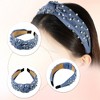 Unique Bargains Women's Pearly Rhinestones Crystal Knotted Headband Sky Blue 1 Pc - 3 of 4