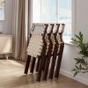 SEVOBAL Accent Chairs Foldable Wooden Chairs Woven Seat Rustic Accent Kitchen Dining Patio for Garden, Outdoors, Beige, 23.4"*34.3"*19" - 4 of 4