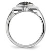 Black Bow Jewelry 1/4 Ctw Champagne Diamond 14mm Heart Sterling Silver Ring - 2 of 4
