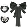 Elerevyo Women's Shirt Dress Rhinestone Ribbon Brooch Bow Tie 1 Pc - 3 of 4