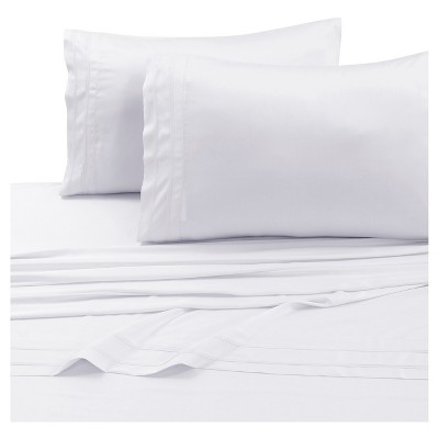 Rayon from Bamboo Deep Pocket Solid Sheet Set (King)White 300 Thread Count - Tribeca Living