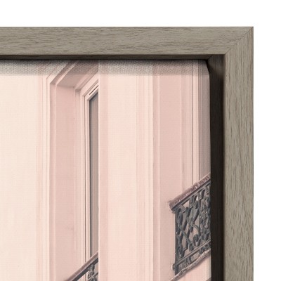 Parisian Perspective 18x24 Gray Framed Canvas Wall Art