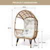 Pellebant Outdoor Wicker Basket Egg Chair with Cushion - 3 of 4
