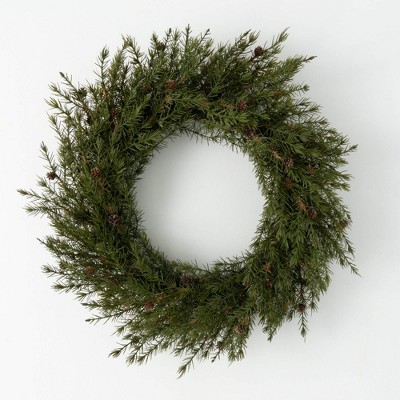 Sullivans Artificial Christmas Cedar Pinecone Accent Ring  Green  Indoor Christmas DÃƒÂ©cor