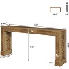 Tribesigns 63”Farmhouse Console Table, Industrial Wood Sofa Table with Retro Hollow Pattern Legs for Living Room,Foyer, Rustic Brown - 2 of 4
