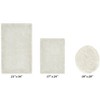 Edge Bath Rug 100% Premium Cotton Ultra-Soft Water Absorbent Tufted Solid Reversible 3 Piece Bathroom Rug Set for Machine Washable Bathmat - 2 of 4