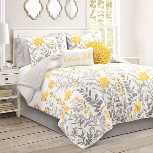 8pc Queen Aprile Soft Reversible Oversized Comforter Set Yellow ...