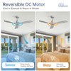 Sofucor 52'' Ceiling Fan Ceiling Fans without Lights Reversible DC Motor for Patios and Bedroom - 2 of 4
