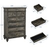 7 Drawers Dresser for Bedroom, Farmhouse 50" Tall Wood Chest of Drawers with Rustic Handle, Jewelry Storage Dressers Organizer for Bedroom, Hallway - 2 of 4