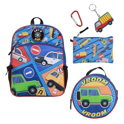 Vroom Vroom Cars and Trucks 5-Piece Backpack & Lunchbox Set