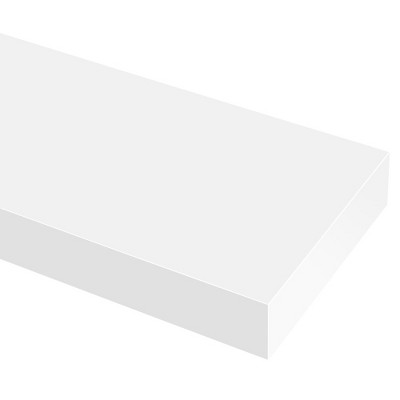 Elegant White Floating Mantel Wall Shelf Set
