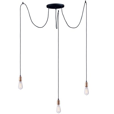 Maxim Lighting Early Electric 3 - Light Pendant in  Black/Antique Brass